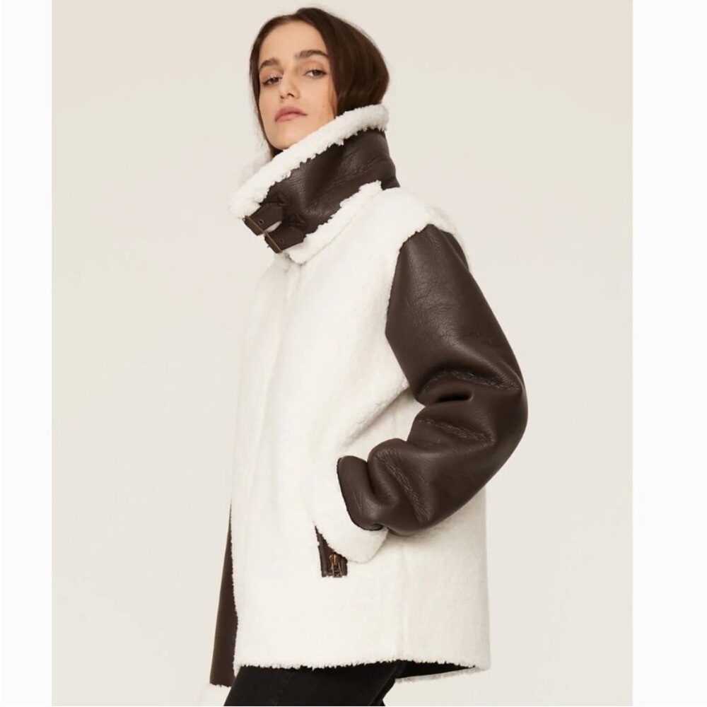 Unreal Fur Symbiosis Shearling Leather Jacket XS - Picture 12 of 13